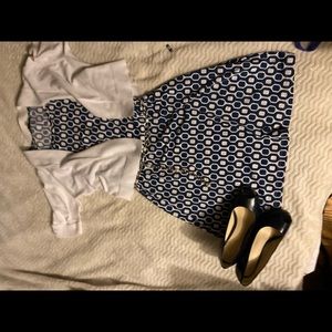 Dress with textured geometric shapes